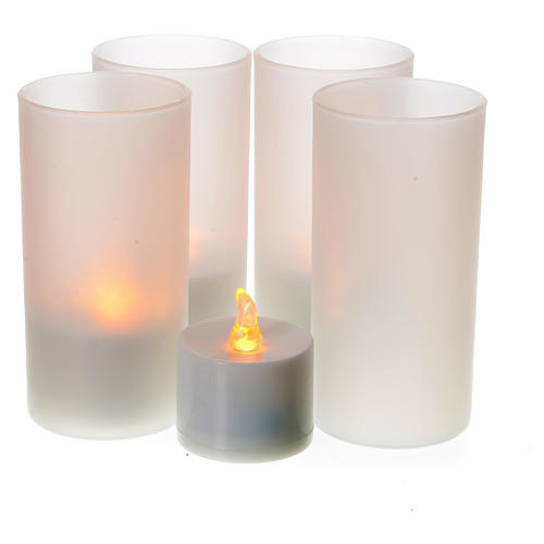 Tea light votive candles, rechargeable LED light, 4 pcs 1