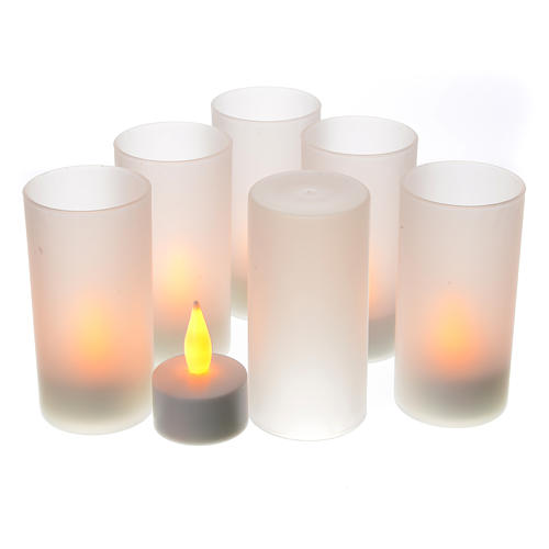 Tea light votive candles, rechargeable LED light, 6 pcs 1