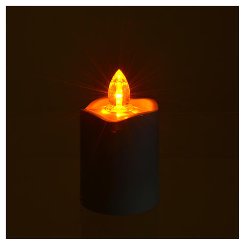 Votive candle, white with yellow LED light 2