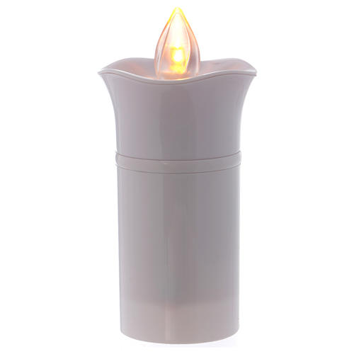 Lumada electric candle, white, image of Lourdes with flickering 3