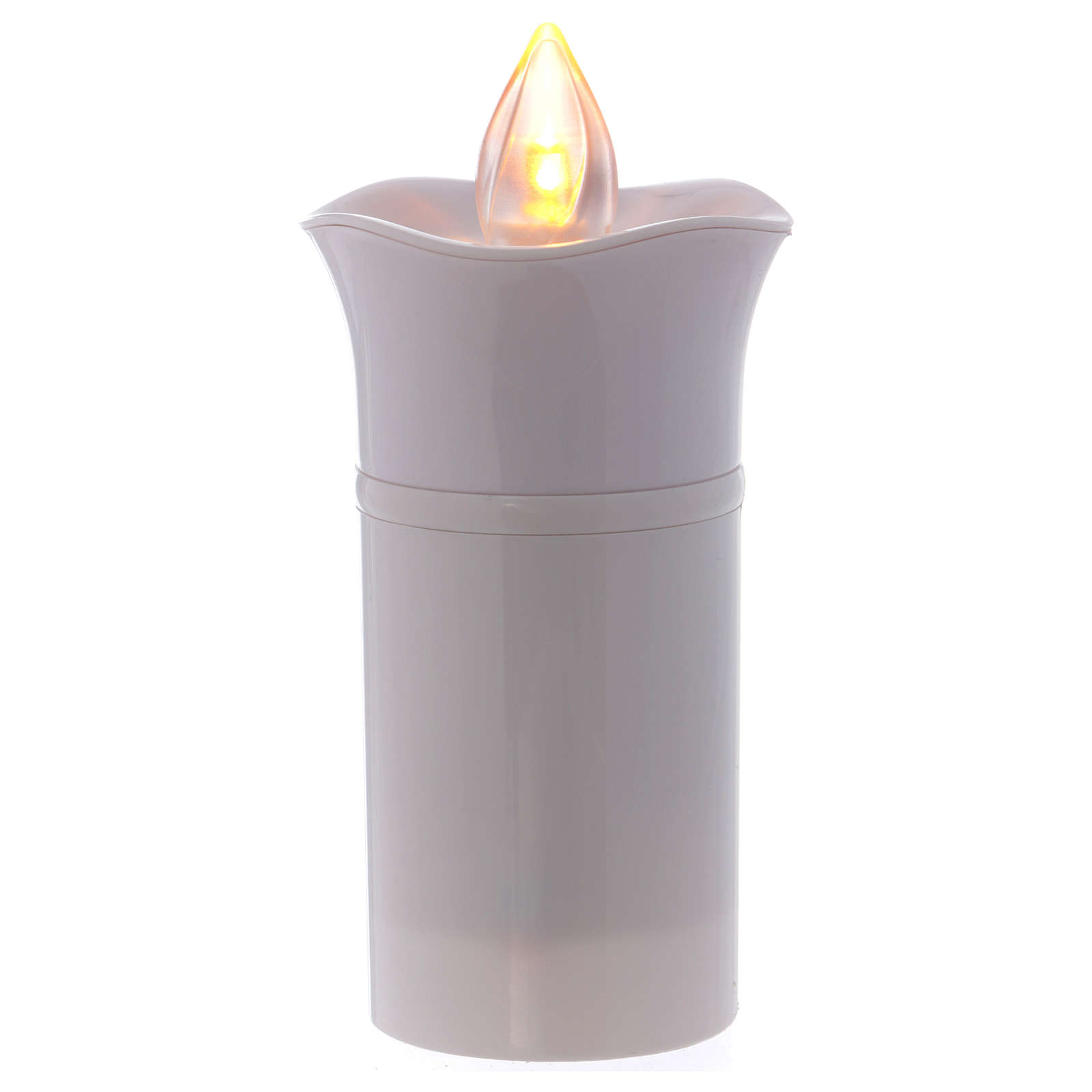Lumino Elettronico Holyart Lumada In Vetro Con Luce Rossa Effetto Fiamma - 16 Cm, A Batterie, Ideale Per Interni/Esterni E Camere Ardenti