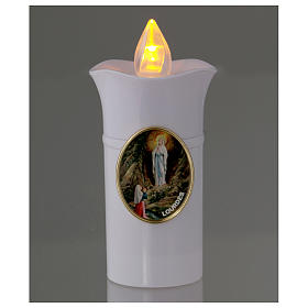 Lampka Lumada wizerunek Lourdes biała płomień żółty drżący