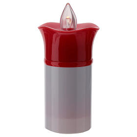 Lumada electric candle, white, image of Jesus with flickering li s4