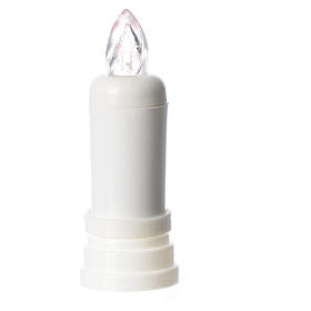 Electric candle white with trembling flame and adhesive