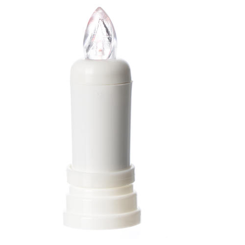 White electric candle with trembling flame and adhesive 1