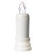 White electric candle with trembling flame and adhesive s1