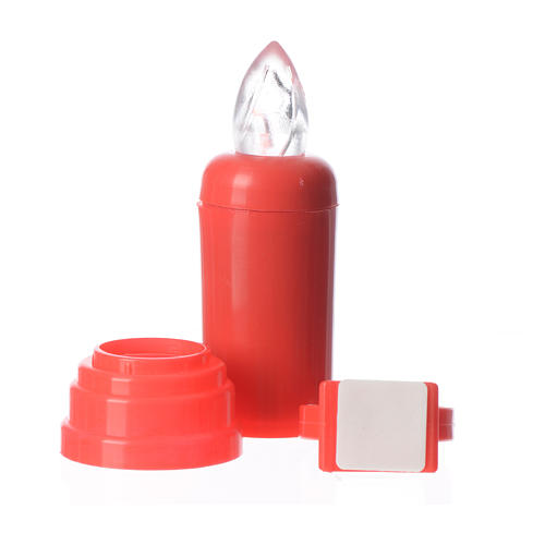 Electric candle red with trembling flame and adhesive 3
