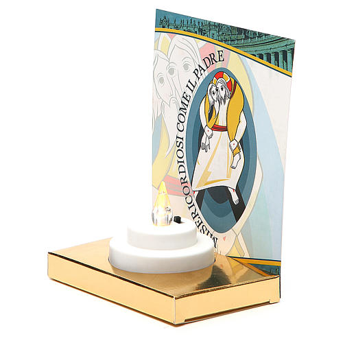 Small altar with electric candle and golden cardboard base Jubilee 2