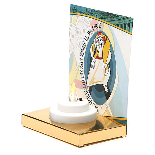 Mini altar con vela eléctrica base oro imagen Jubileo 4