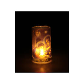 Candle with batteries Christmas image and fake internal candle s3