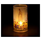 Windlicht, mit batteriebetriebener Kerze, Gottesmutter von Fatima s3