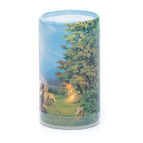 Candle with batteries Our Lady of Fatima image and fake internal candle