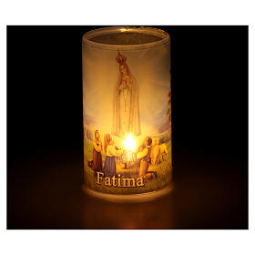 Veilleuse à piles avec image de Notre-Dame de Fatima et fausse bougie s3