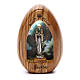 Our Lady of Lourdes candle in olive wood with led 10X7 cm s1