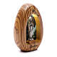 Our Lady of Lourdes candle in olive wood with led 10X7 cm s2