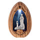 Our Lady of Lourdes candle with Bernardette in olive wood with led 10X7 cm s1