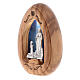 Our Lady of Lourdes candle with Bernardette in olive wood with led 10X7 cm s2