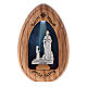 Our Lady of Lourdes candle with Bernardette in olive wood with led 10X7 cm s4