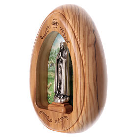 Our Lady of Fatima olive wood candle with led 10X7 cm