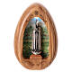 Our Lady of Fatima olive wood candle with led 10X7 cm s1