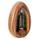 Our Lady of Fatima olive wood candle with led 10X7 cm s3