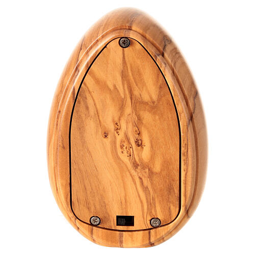 Our Lady of Fatima and shepherds olive wood candle with led 10X7 cm 3