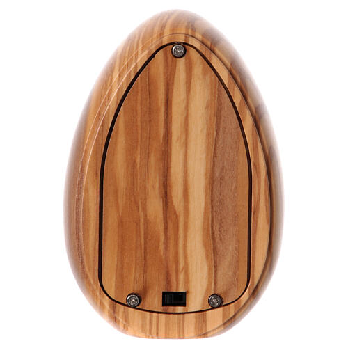 Saint Benedict olive wood candle with led 10X7 cm 4