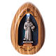 Saint Benedict olive wood candle with led 10X7 cm s1