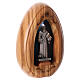 Saint Benedict olive wood candle with led 10X7 cm s3