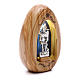 Saint Micheal olive wood candle with led 10X7 cm s2