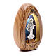 Our Lady of Medjugorje olive wood candle with led 10X7 cm s2