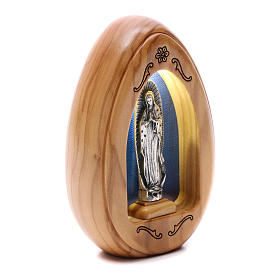 Lampka z drewna oliwnego Madonna z Guadalupe z led 10x7 cm