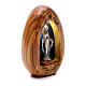Our Lady of Miracles olive wood candle with led 10X7 cm s2