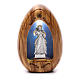 Photophore en bois d'olivier Jésus Miséricordieux avec led 10x7 cm s1