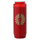 6 day Red Sanctuary candle with IHS symbol in PVC s2