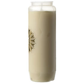 Sanctuary candle in white PVC with IHS symbol - 6 days