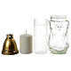 Votive candle holder for two candles white with Angel decoration s3