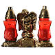Votive candle holder for two candles red with Angel decoration s1