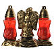 Votive candle holder for two candles red with Angel decoration s4