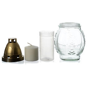 Votive candle holder with golden Angel white colour s3