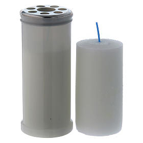 Lampe votive blanche T40 avec cire blanche s2