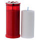 T40 red votive candle with white wax s2