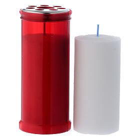 Red votive candle T40 white wax