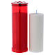 Lampe votive couleur rouge T50 cire blanche s2