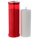 Red votive candle T50 white wax s2