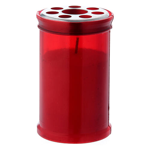 Red votive candle T30 in white wax 1