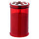 Red votive candle T30 in white wax s1