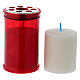 Red votive candle T30 in white wax s2