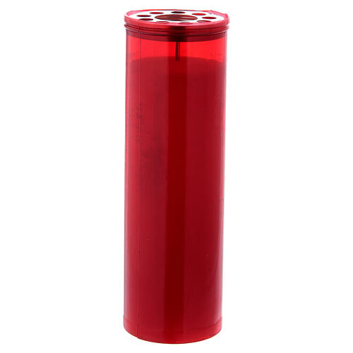 Red votive candle T60 with white wax 1