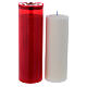 Red votive candle T60 with white wax s2